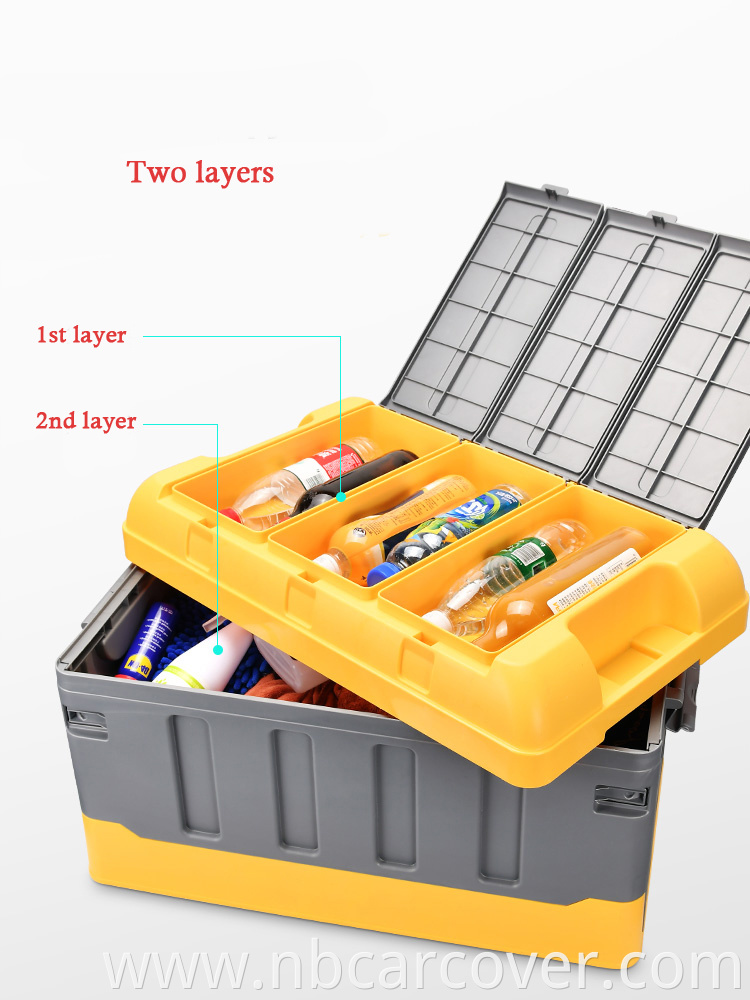 Best quality toy stwoing stackable basket multi-function vehicle boot trunk car inner storage compartment box with lid